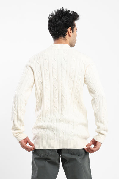 Pullover - Cable Knit - Mock Neck