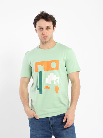 T-Shirt - "Minimal Shapes" Front Print - Regular Fit