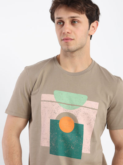T-Shirt -"Abstract Shapes" Front Print - Regular Fit