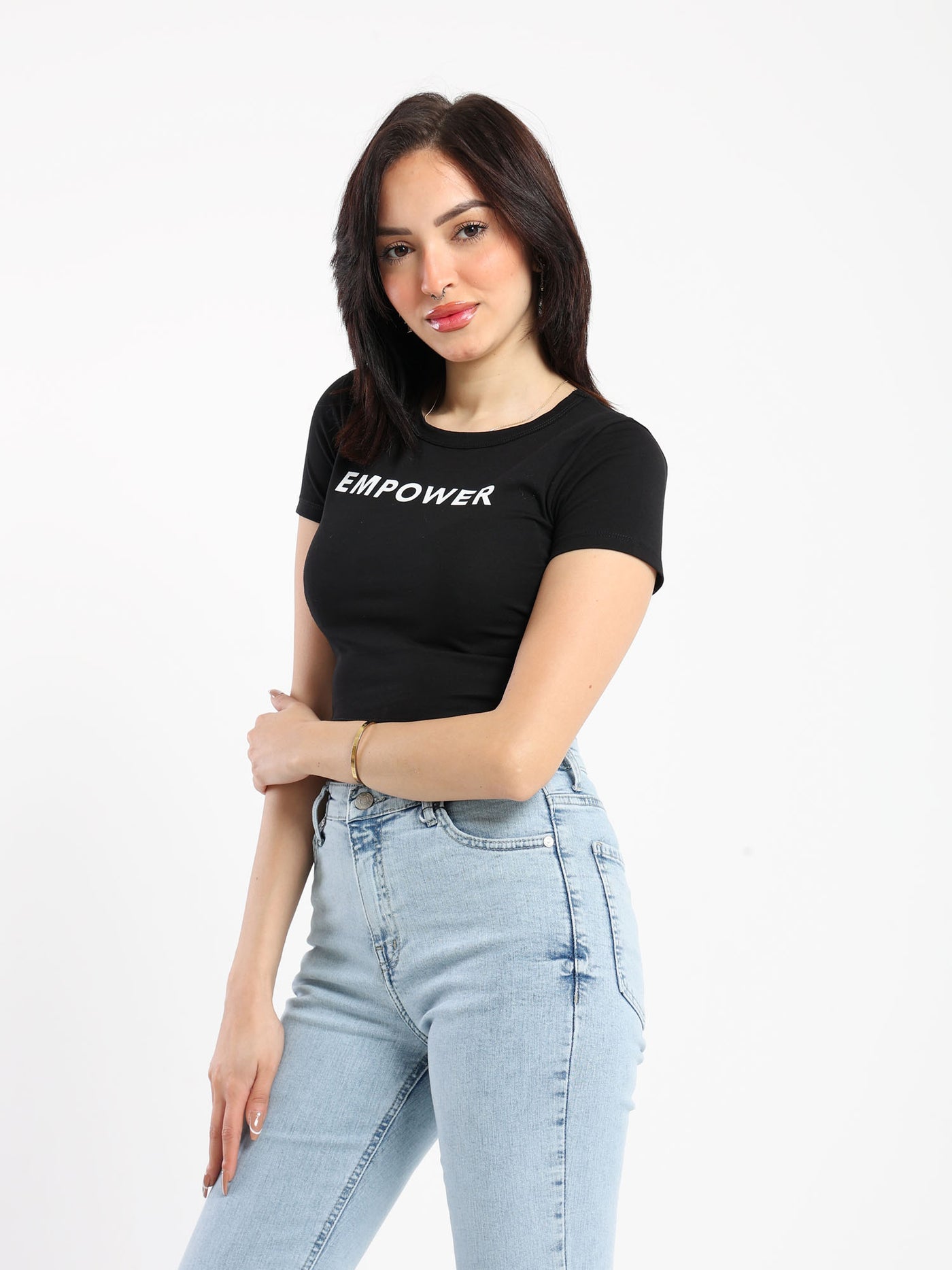 T-Shirt - Empower Print - Cropped