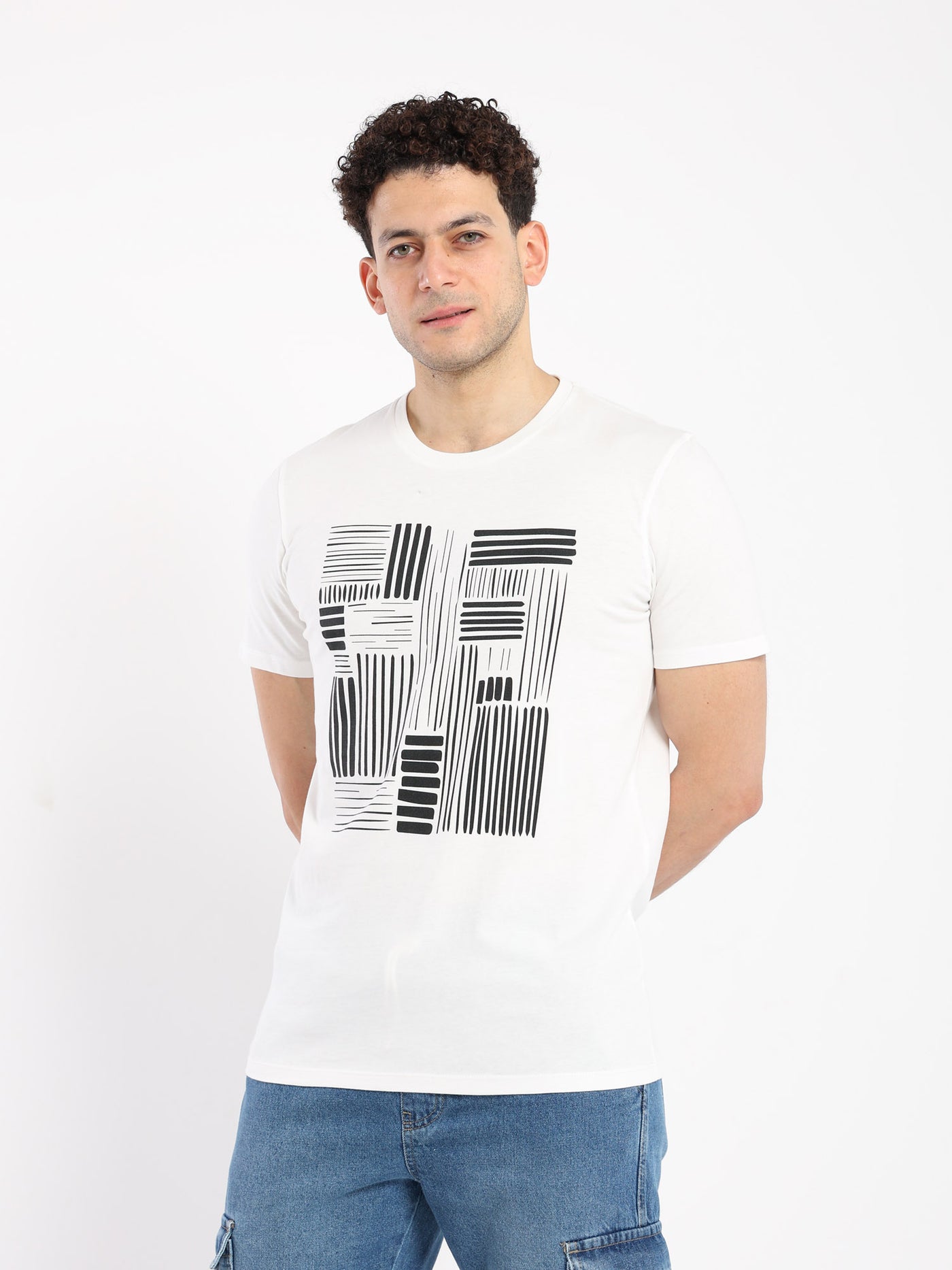 T-Shirt Regular Lines Print