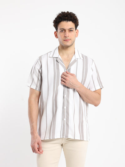 Shirts Striped Textured Campshirt