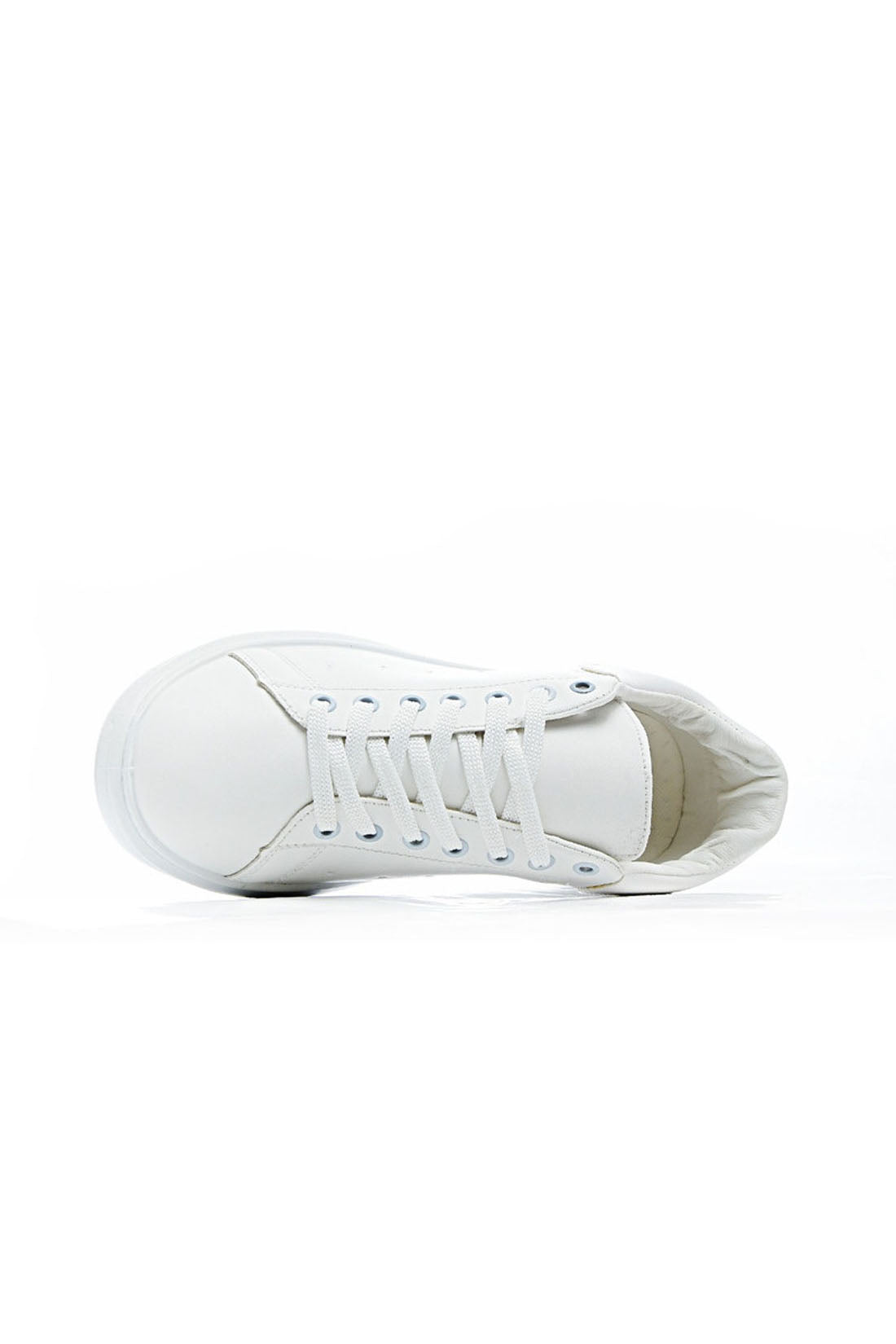 Sneakers - Leather - Basic Lace-Up - White