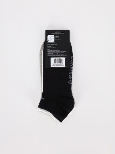 Converse Other Accessories 71 / 39-42 3 Pairs of Flat Knit Low Cut Socks with Star Chevron Logo - Light Grey/White/Black