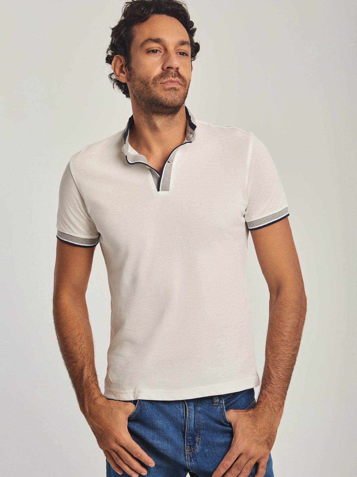 Polo Shirt - Mandarin Neck - Solid