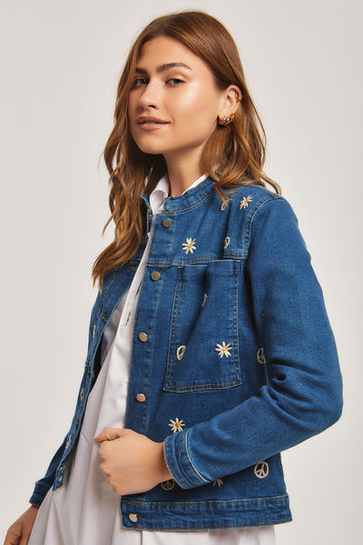 Jacket - Embroidered - Button Closure