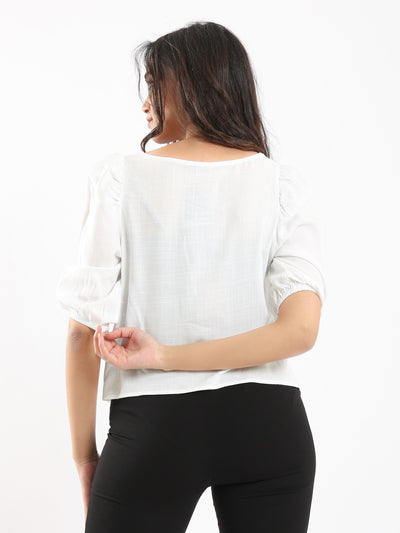 Top - Square Neck - Puff Sleeves