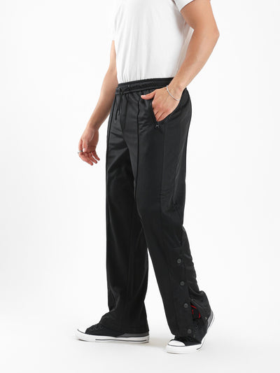 Sweatpants - Side Buttoned - Elastic Waist
