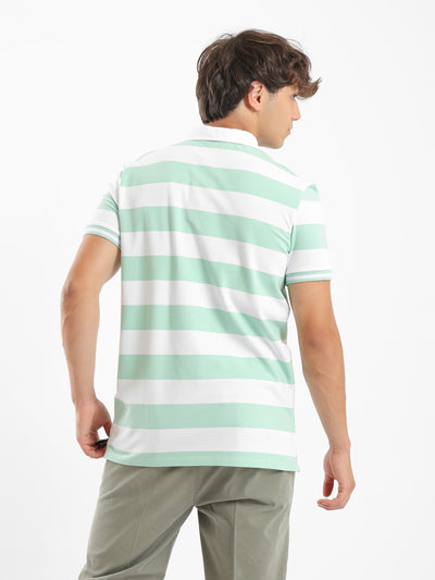 Polo Shirt - Turn Down Neck - Striped