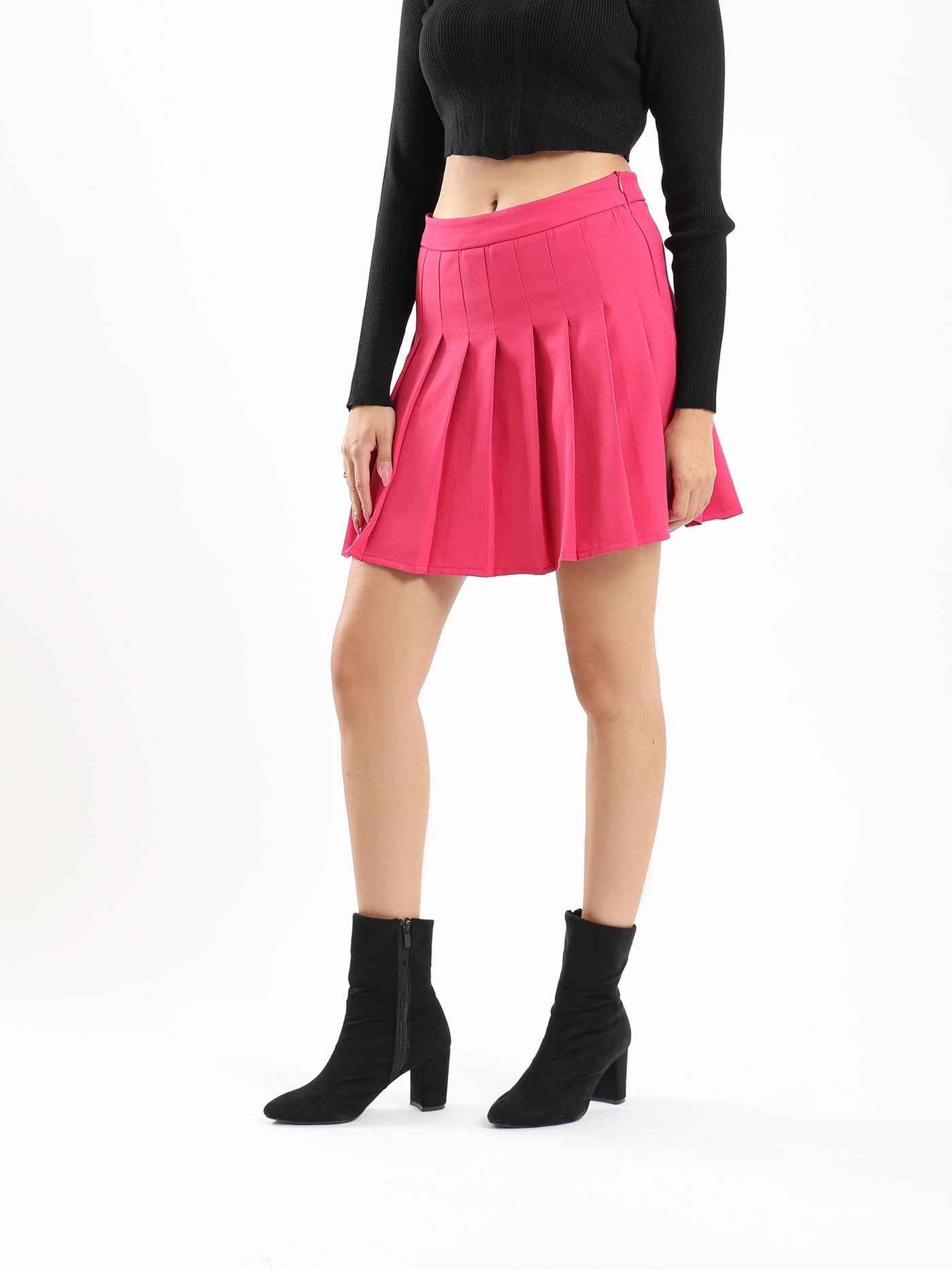 Mini Skirt - Plisse - Side Zipper Closure