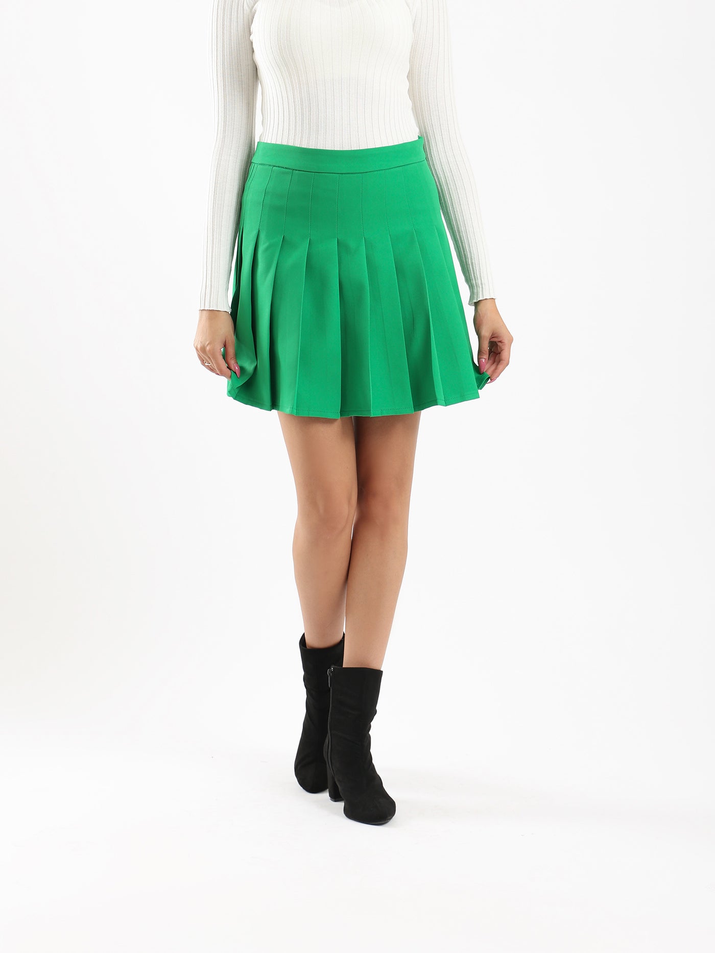 Mini Skirt - Plisse - Side Zipper Closure