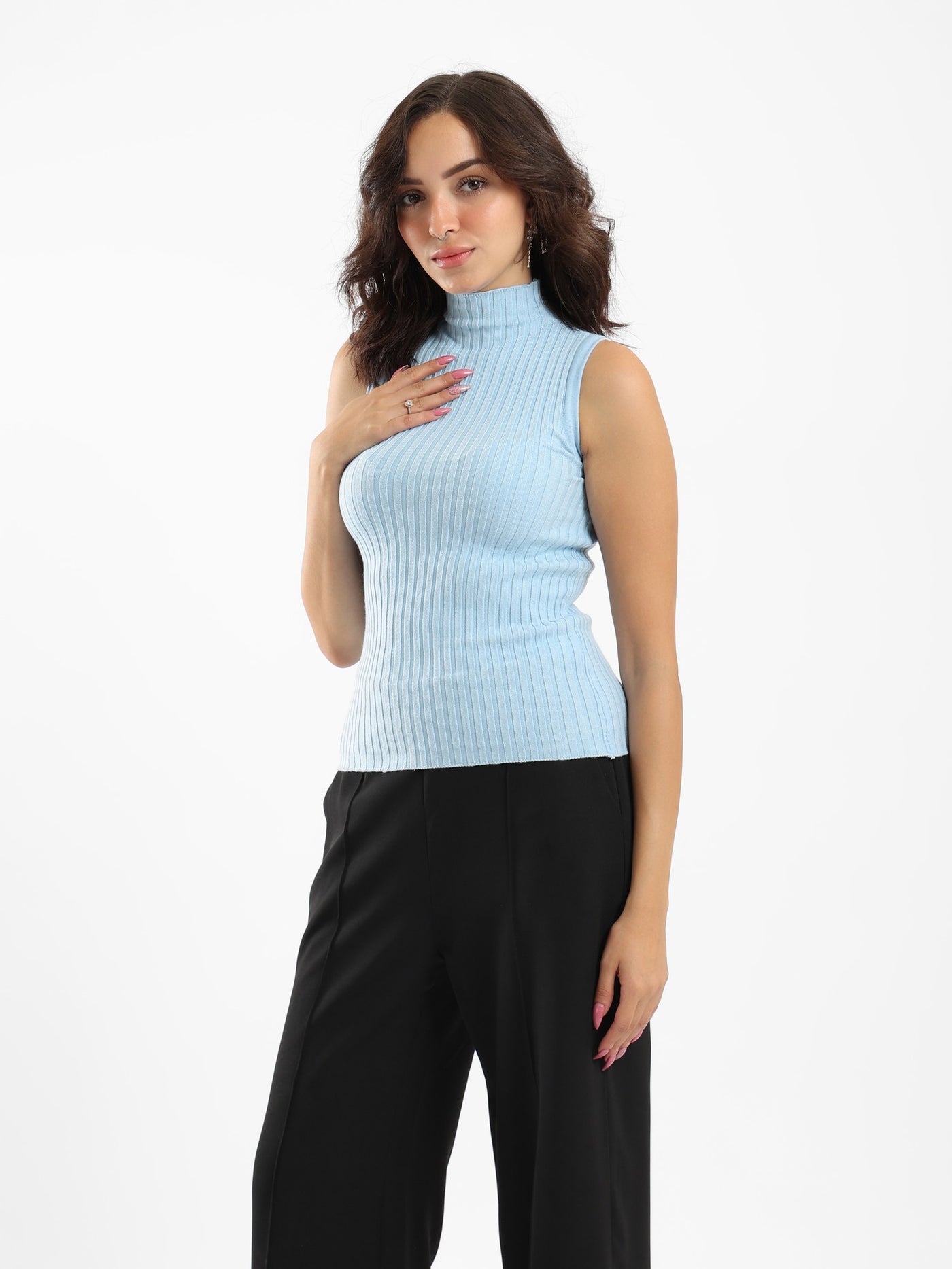 Top - Ribbed - High Neck