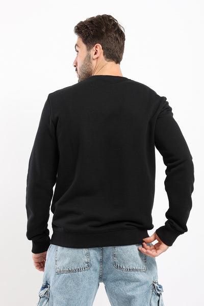 Sweatshirt - Front Print - Round Neck