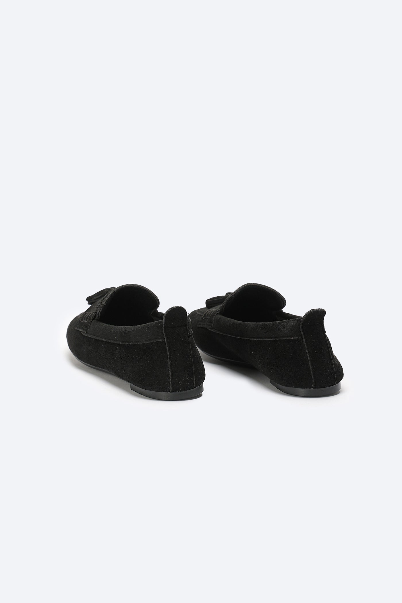 حذاء لوفر - تفاصيل بشراشيب - أسود