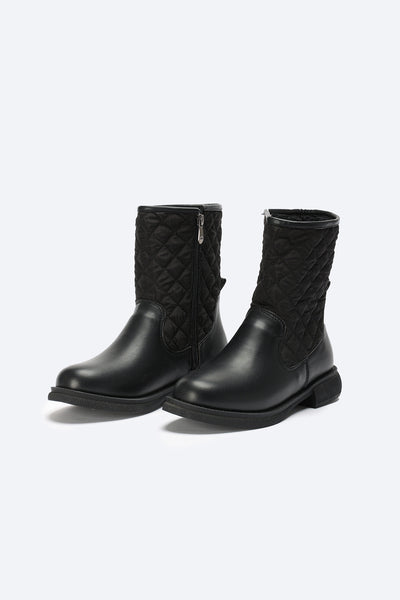 Boots - Quilted Mid-Calf - Black