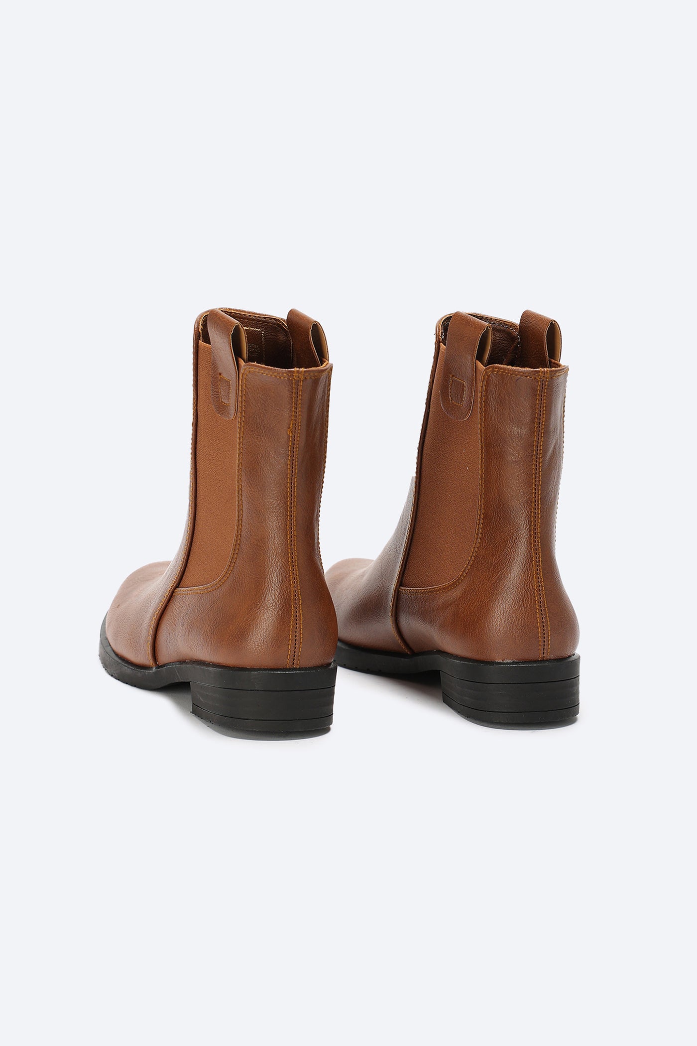 Ankle Boots - Elasticated Sides - Browns