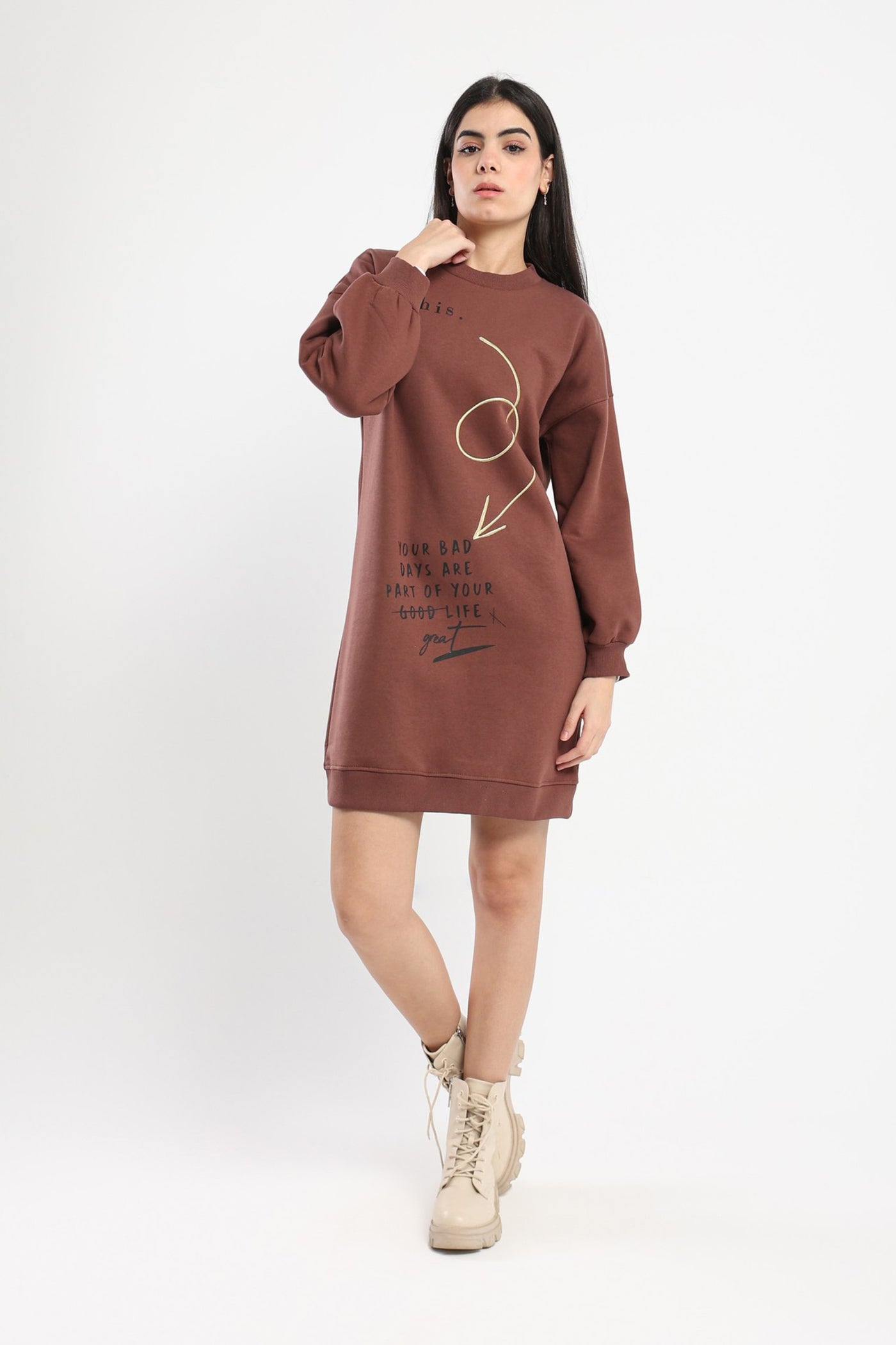 Sweatshirt Dress - Printed