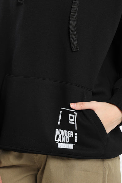 Hoodie - Oversized - Printed Kangaroo Pocket