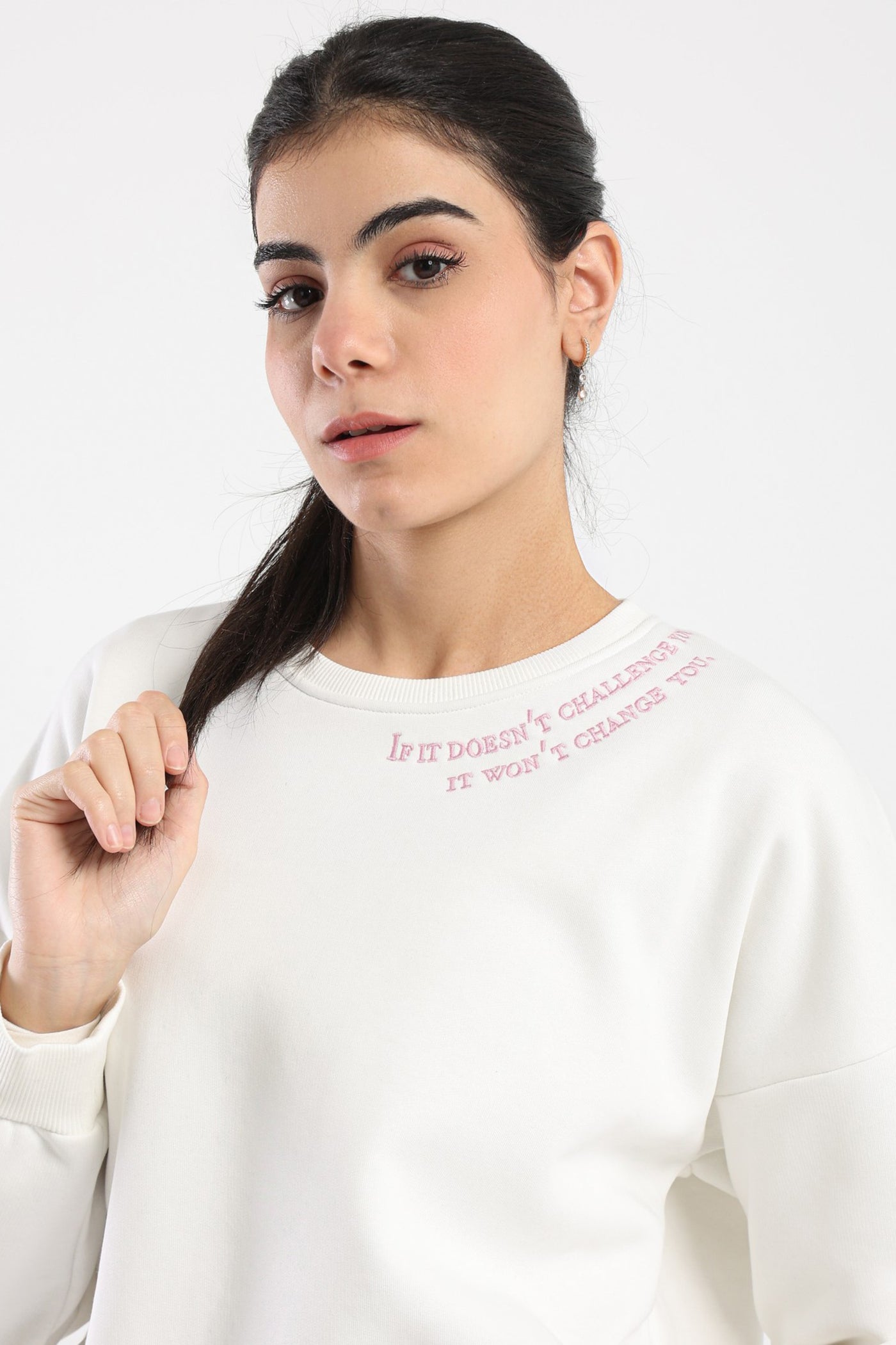 Sweatshirt - "Challenge" Embroidered Text
