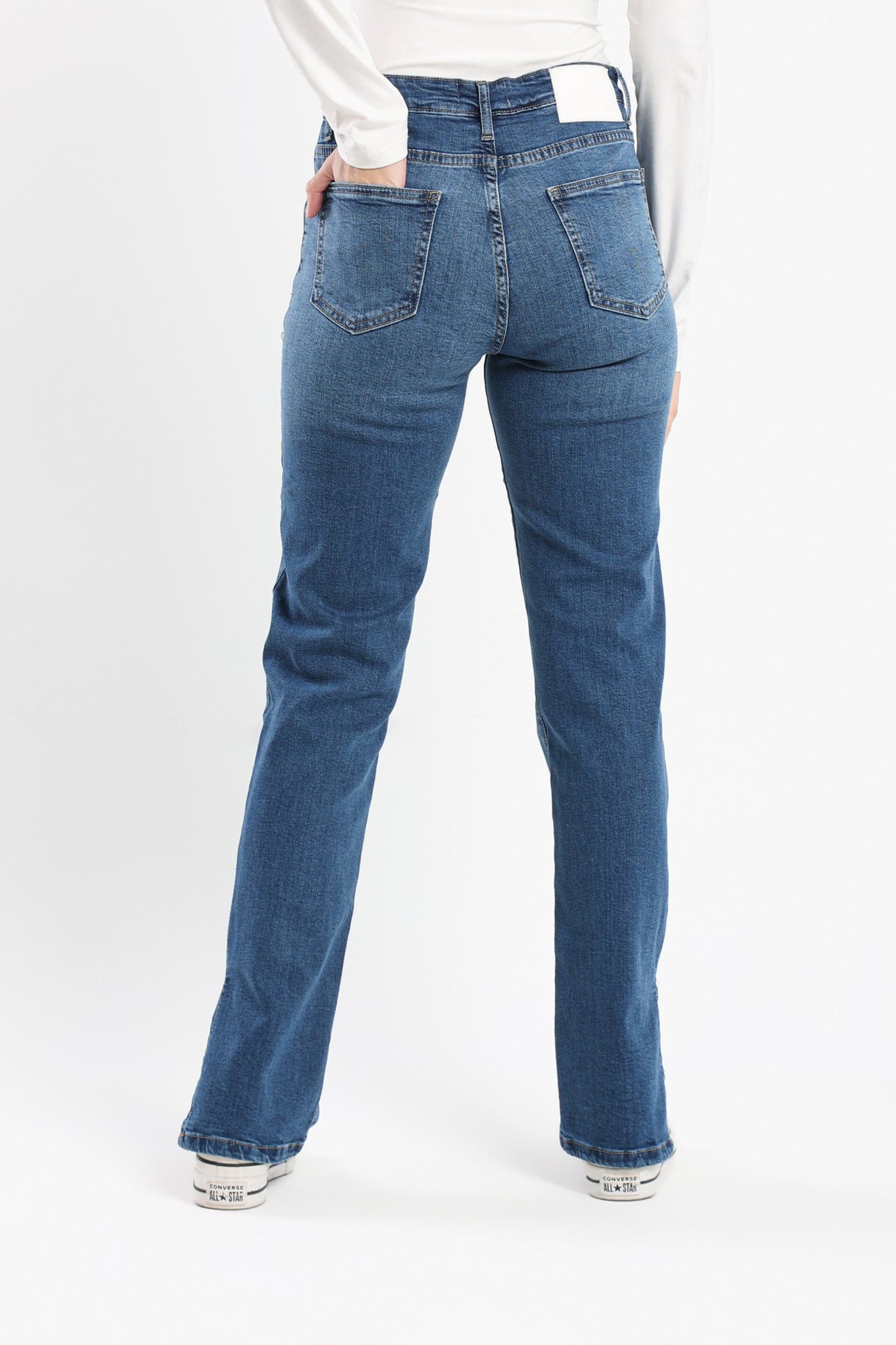 Jeans - Slit Hem - Straight Leg