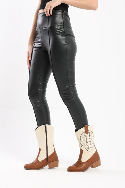 Leather Leggings - Flat Front