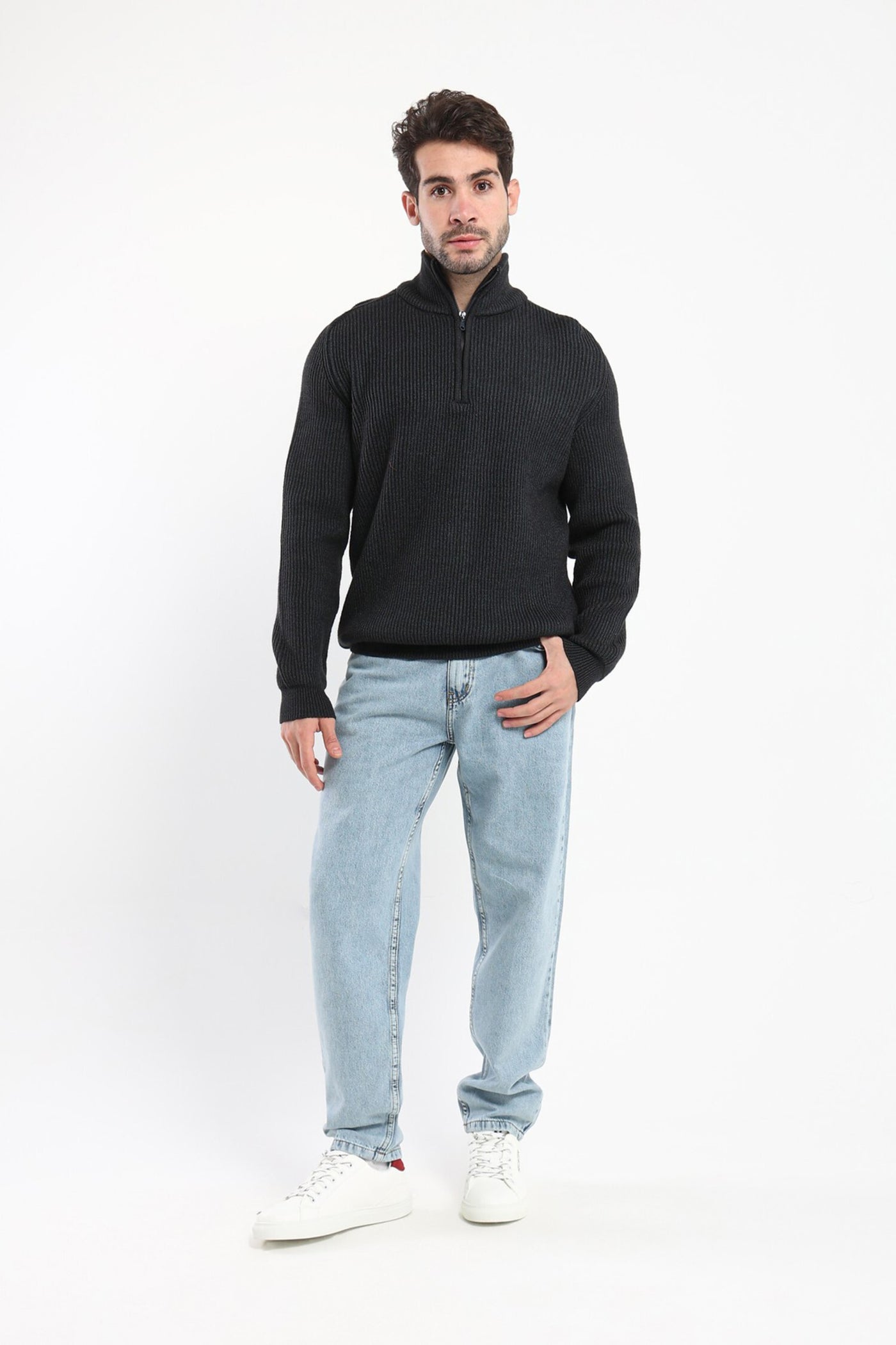 Pullover - High Neck with Quarter Zipper