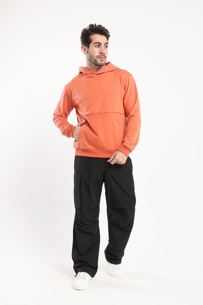 Hooded Sweatshirt - Paneled - Front Pockets