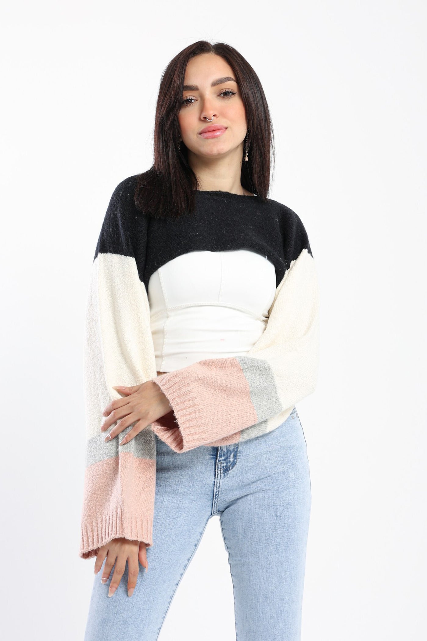 Pullover - Cropped - Color Block