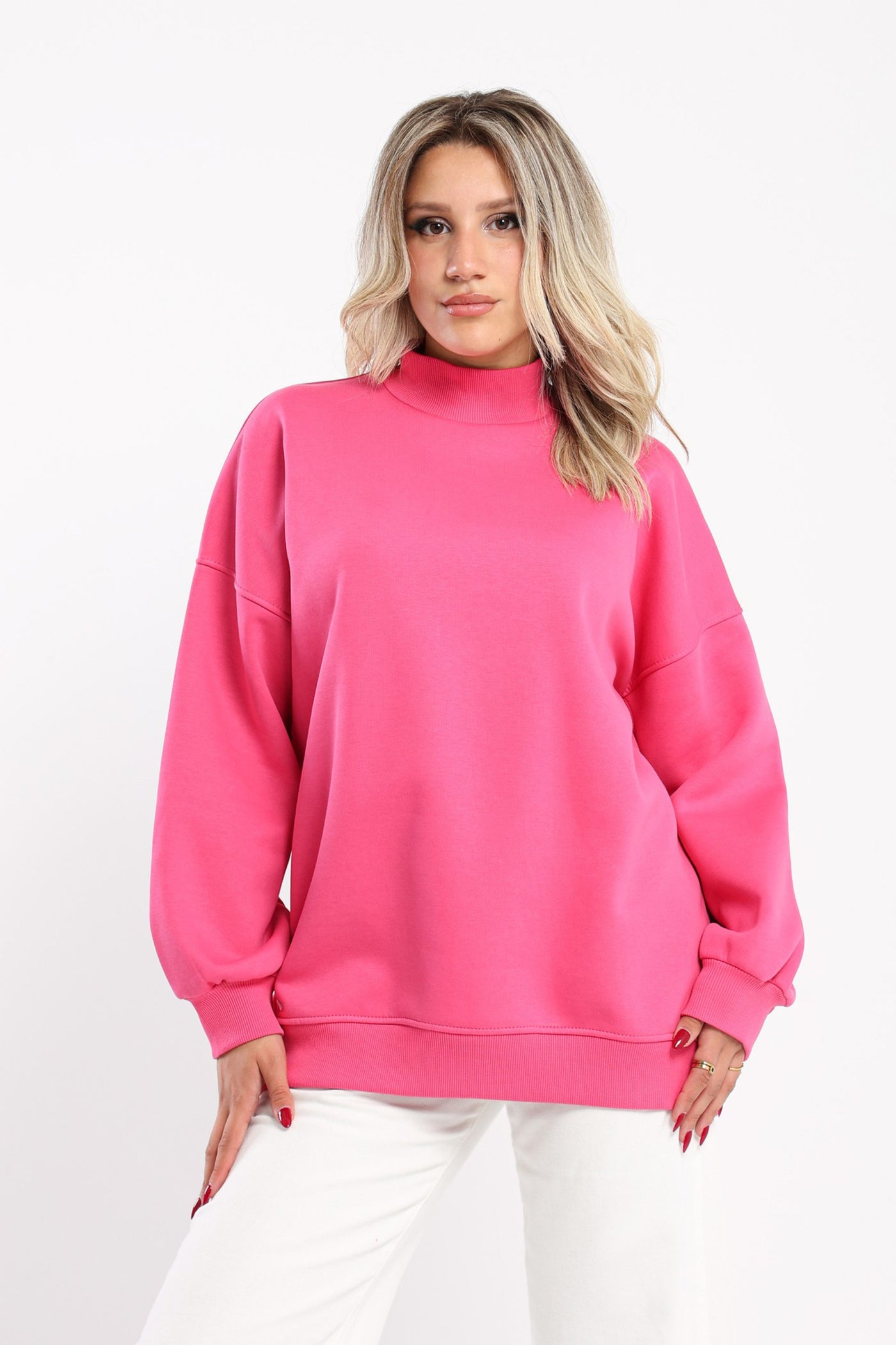 Sweatshirt - Oversized - Mock-neck