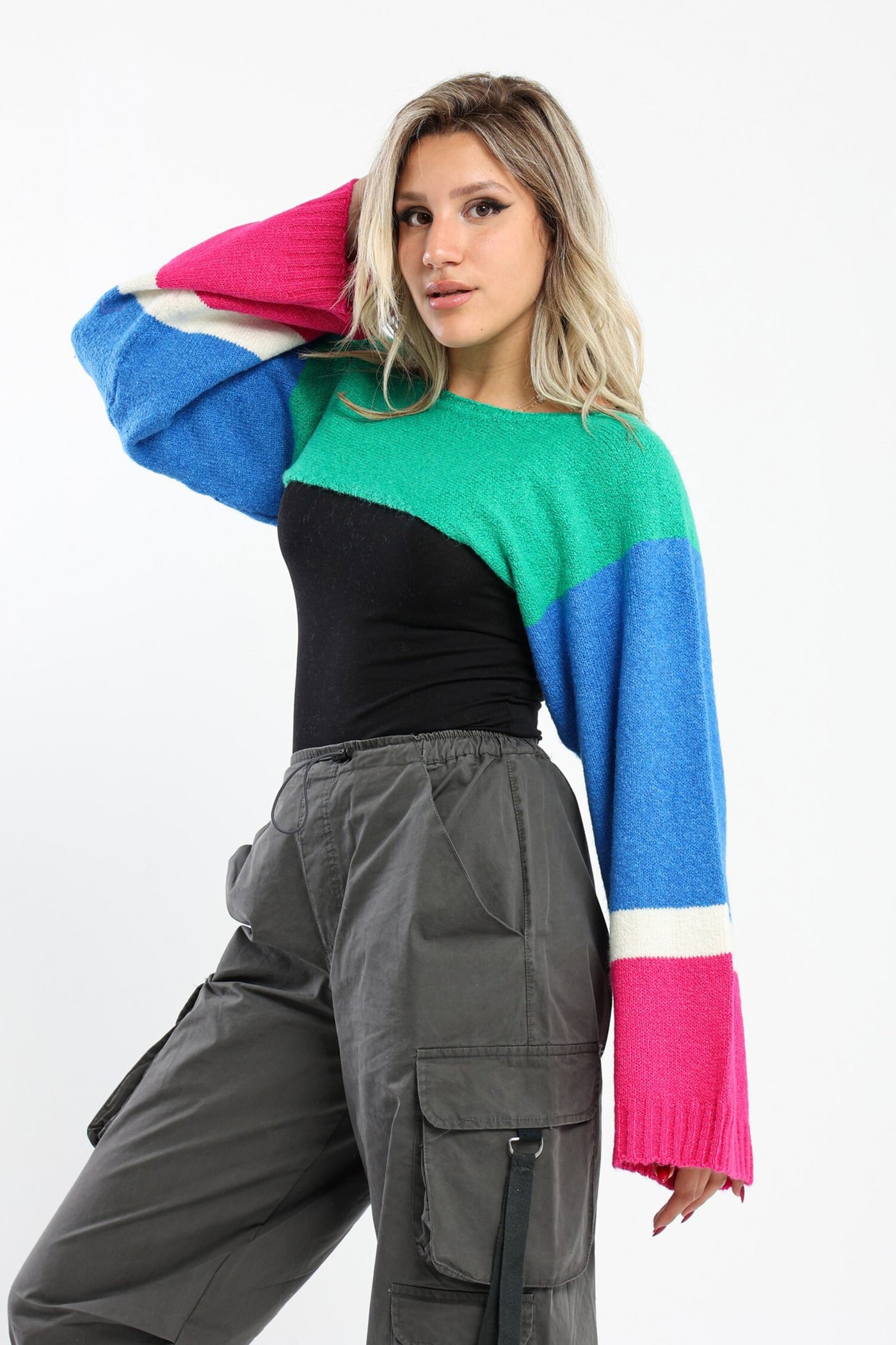 Pullover - Cropped - Color Block