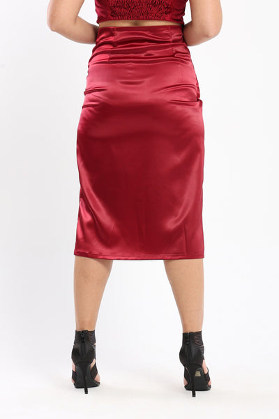 Skirt - Side Drape - Satin