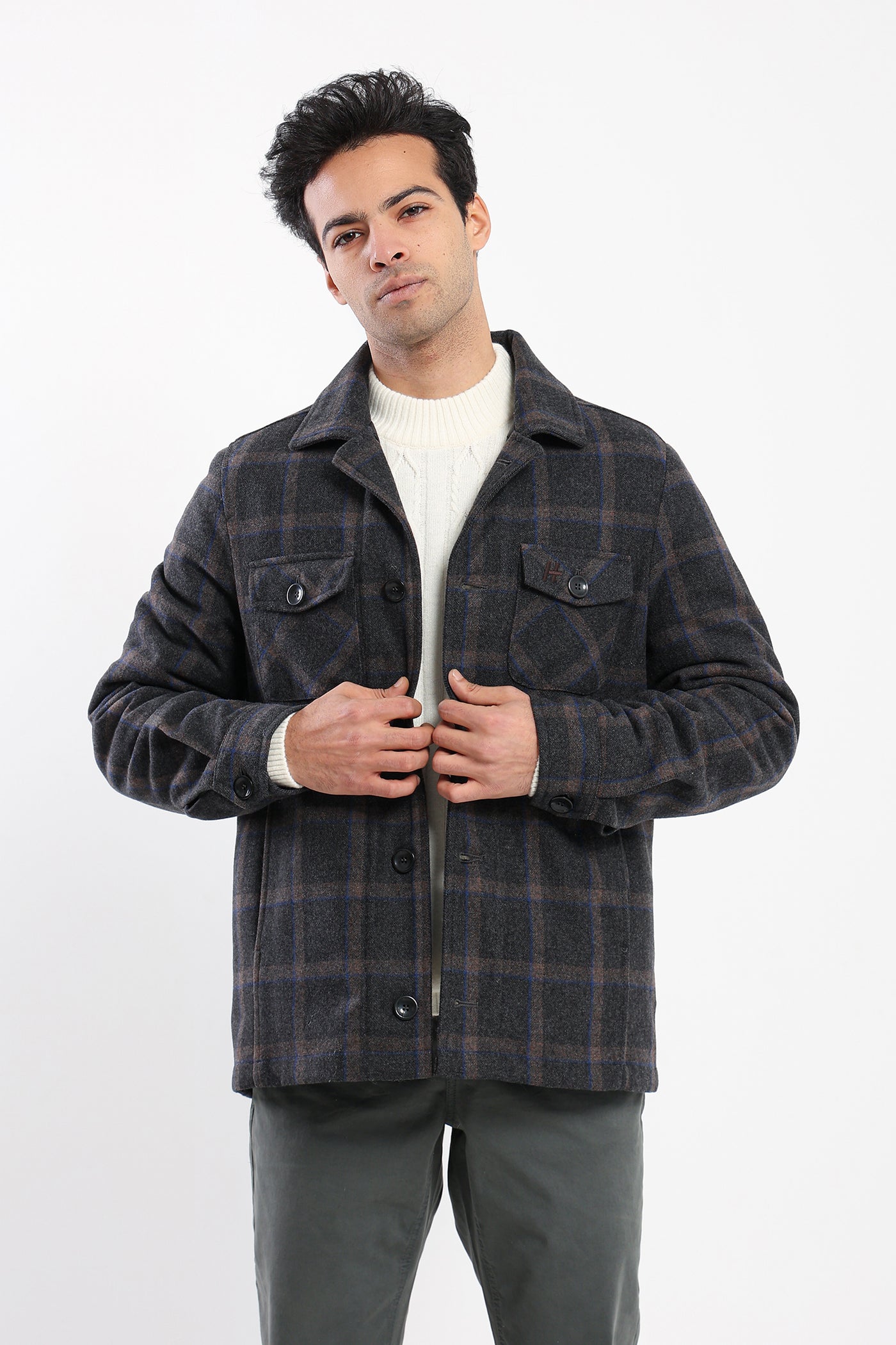 Overshirt - Checkered - Leather Inside