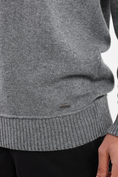 Pullover - V-neck - Ribbed Details