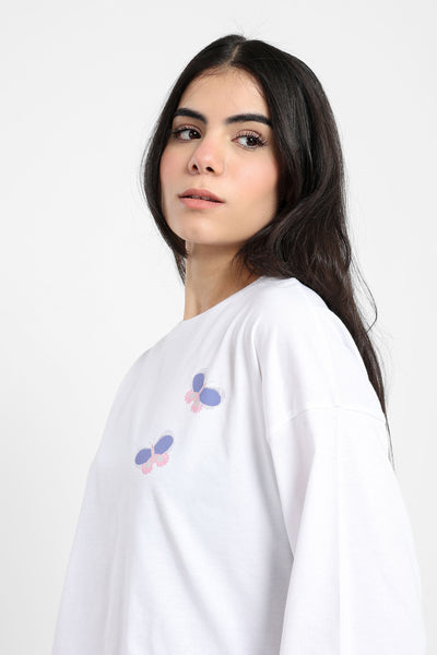T-Shirt - "Butterfly"  Print - Long Sleeves