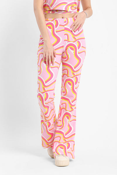 Pants - Flare Leg - Swirl Aop Print