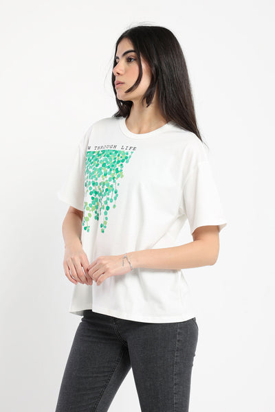 T-Shirt - "Grow Through Life " Print  - Short sleeves