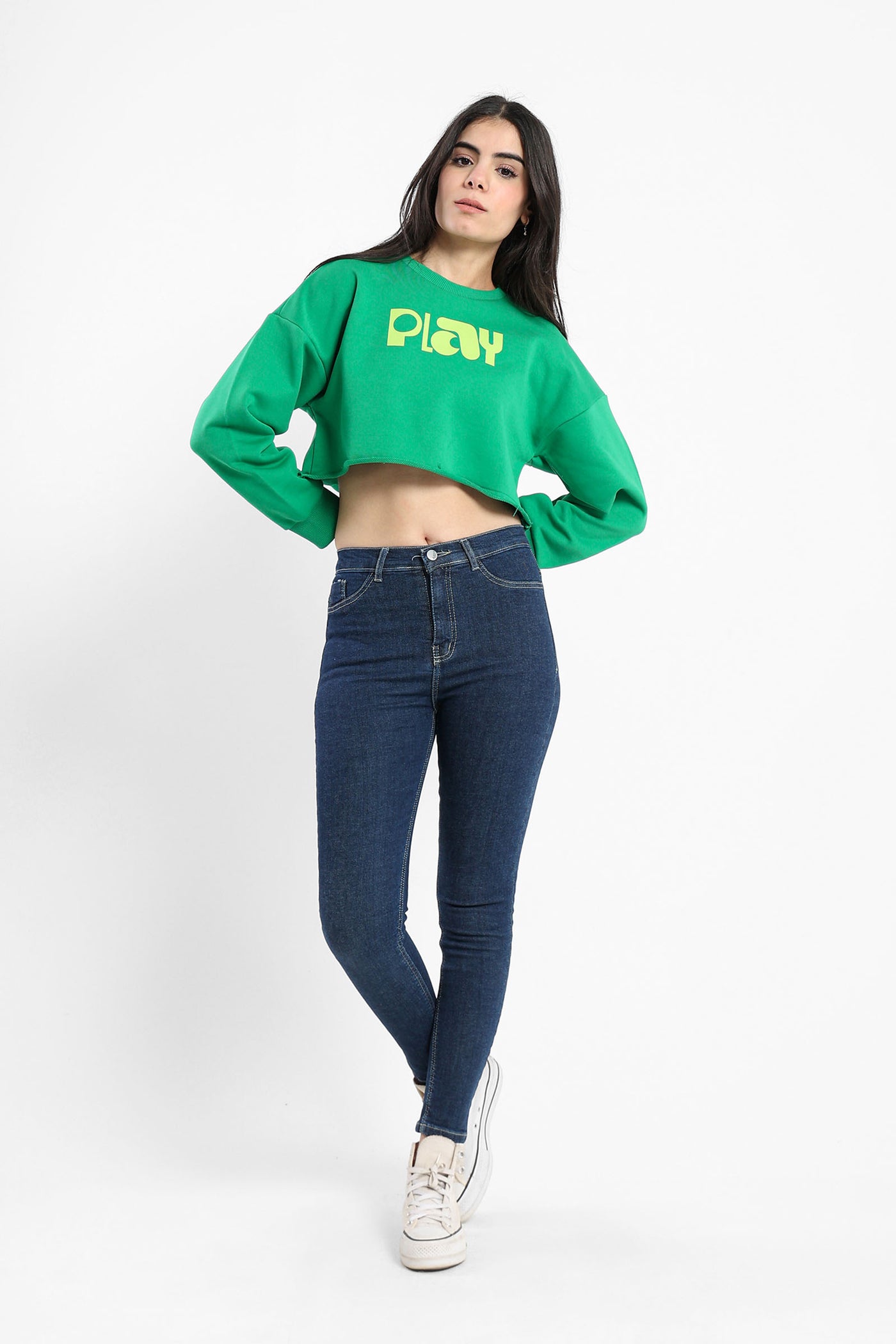 Sweatshirt - Cropped - "Play" Front Print