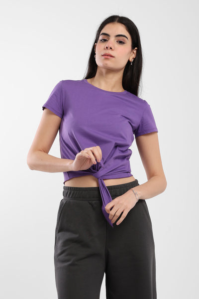 Basic Top -  Short Sleeves - Tie Front