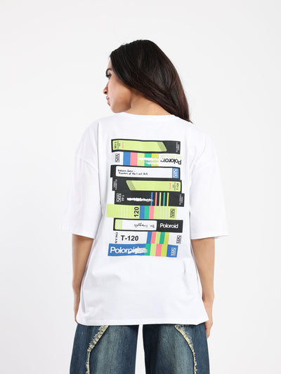 T-Shirt - "Mix Tape" Print - Oversized