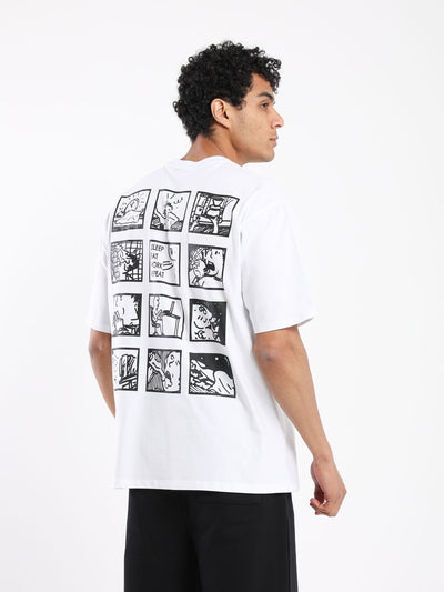 T-Shirt - Storyboard Print - Round Neck