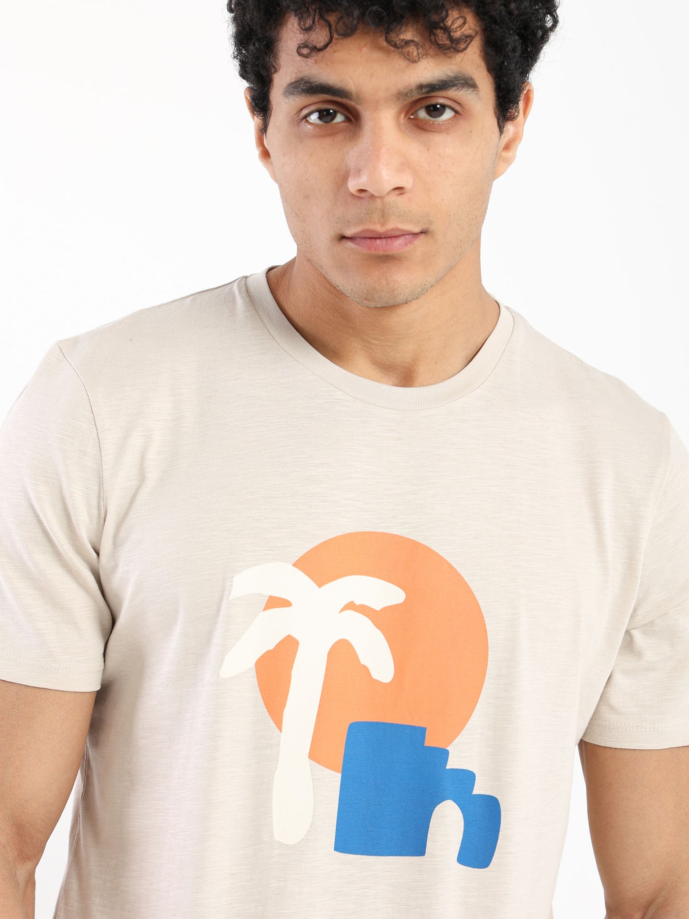 T-Shirt - Abstract Palm Print - Round Neck