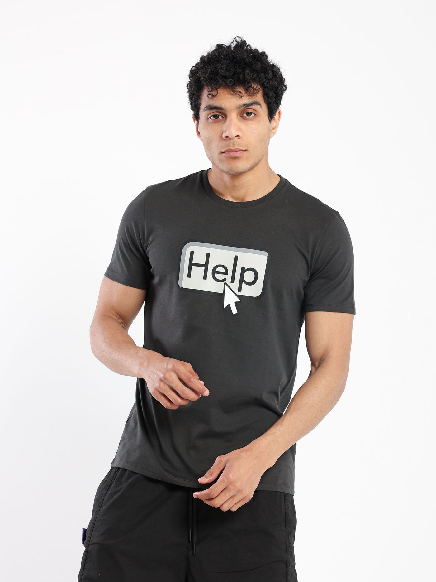 T-Shirt - "Help" Front Text Print