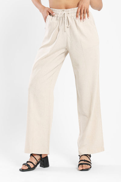 Sandy Linen Pants - Beige