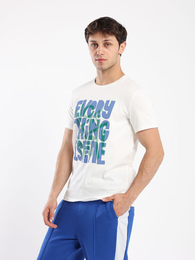 T-Shirt - "Every Thing is Fine" Front Print - Round Neck