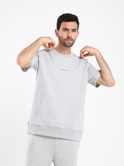 Sweatshirt - Short Sleeves - Text Print