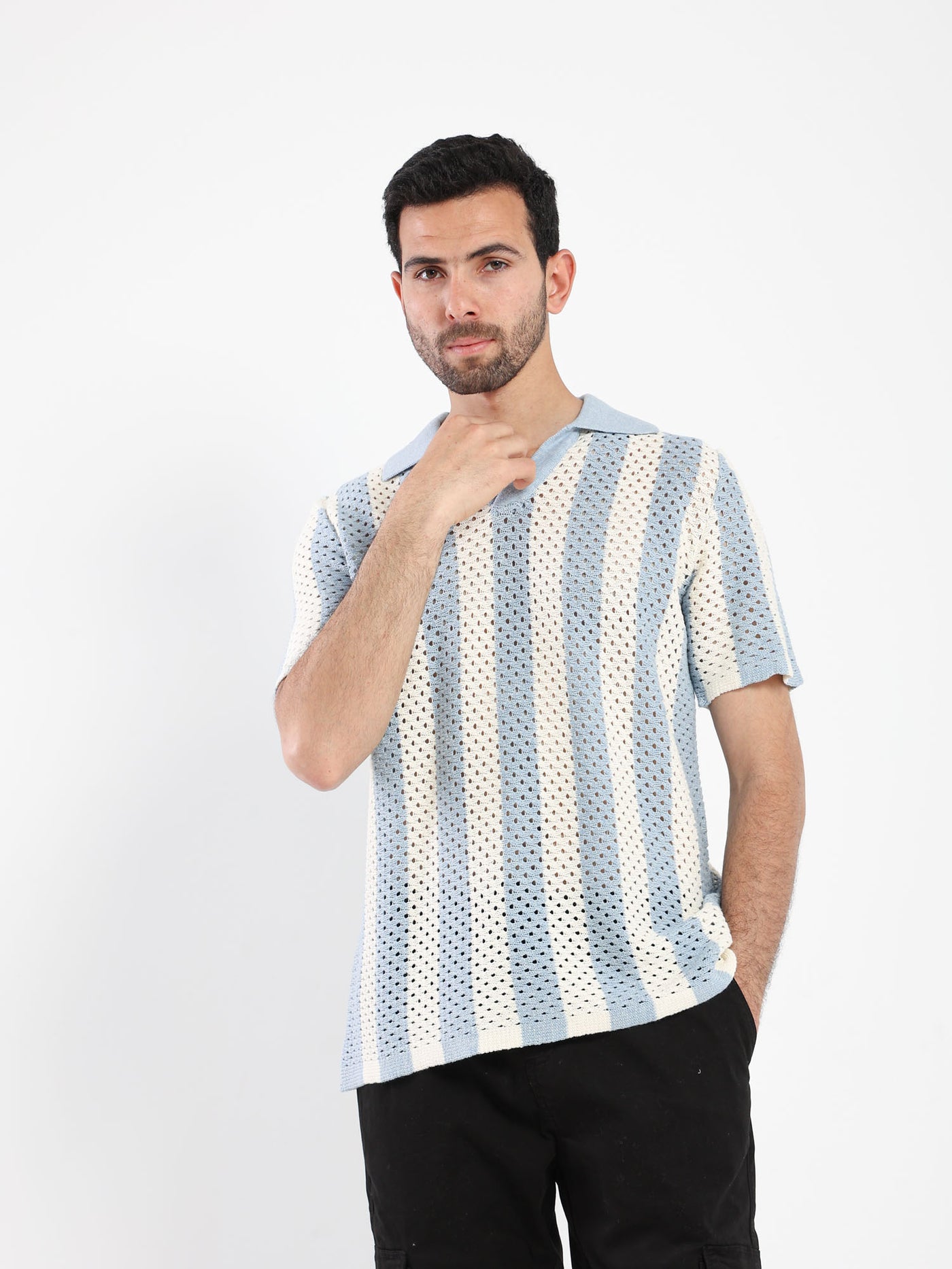 Polo Shirt - Striped - Perforated