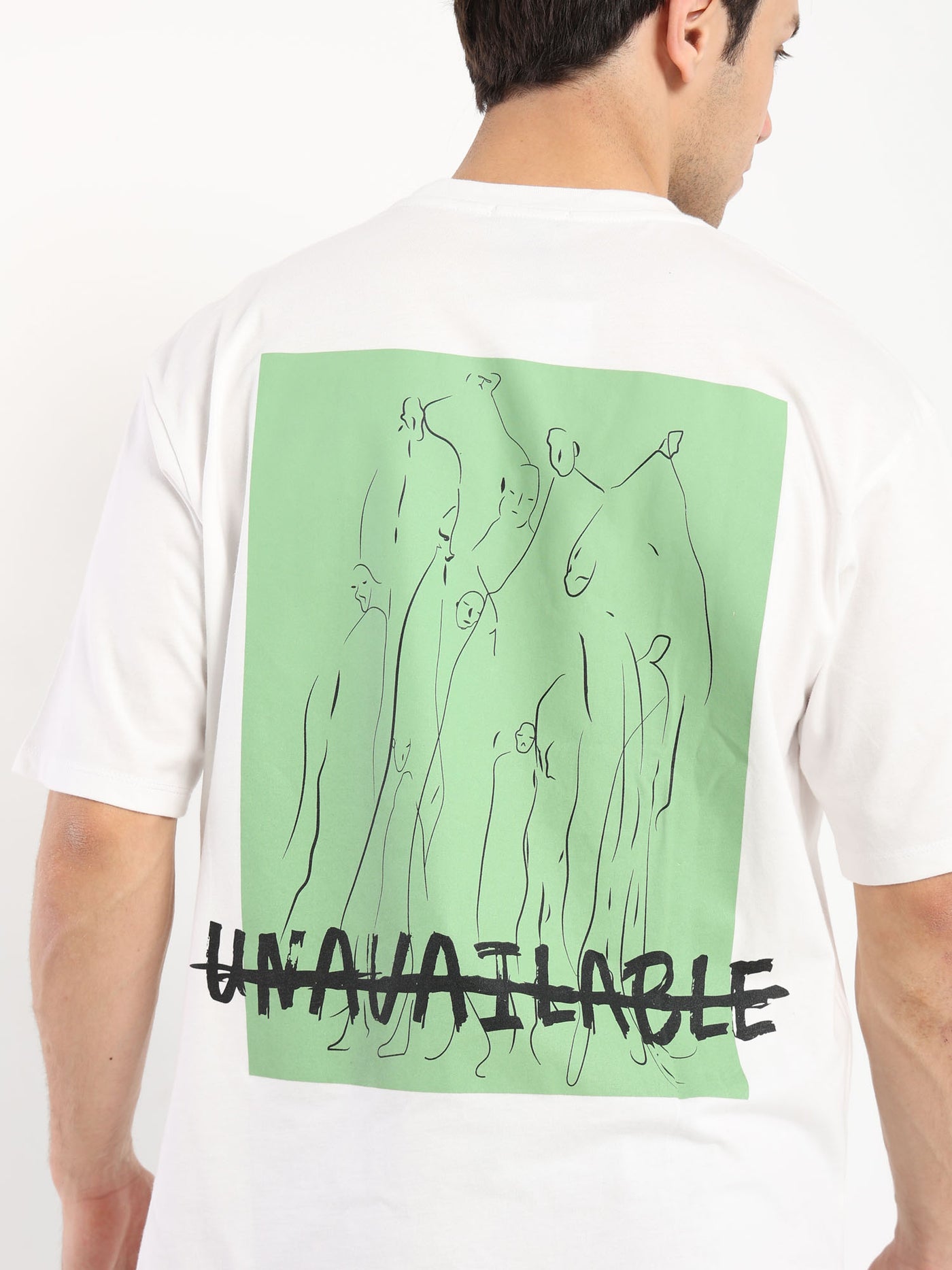 T-Shirt - "Unavailable" Print - Oversized