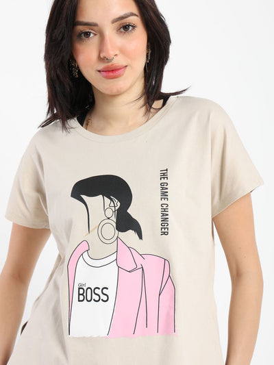 T-Shirt - Comic Boss Girl Printed