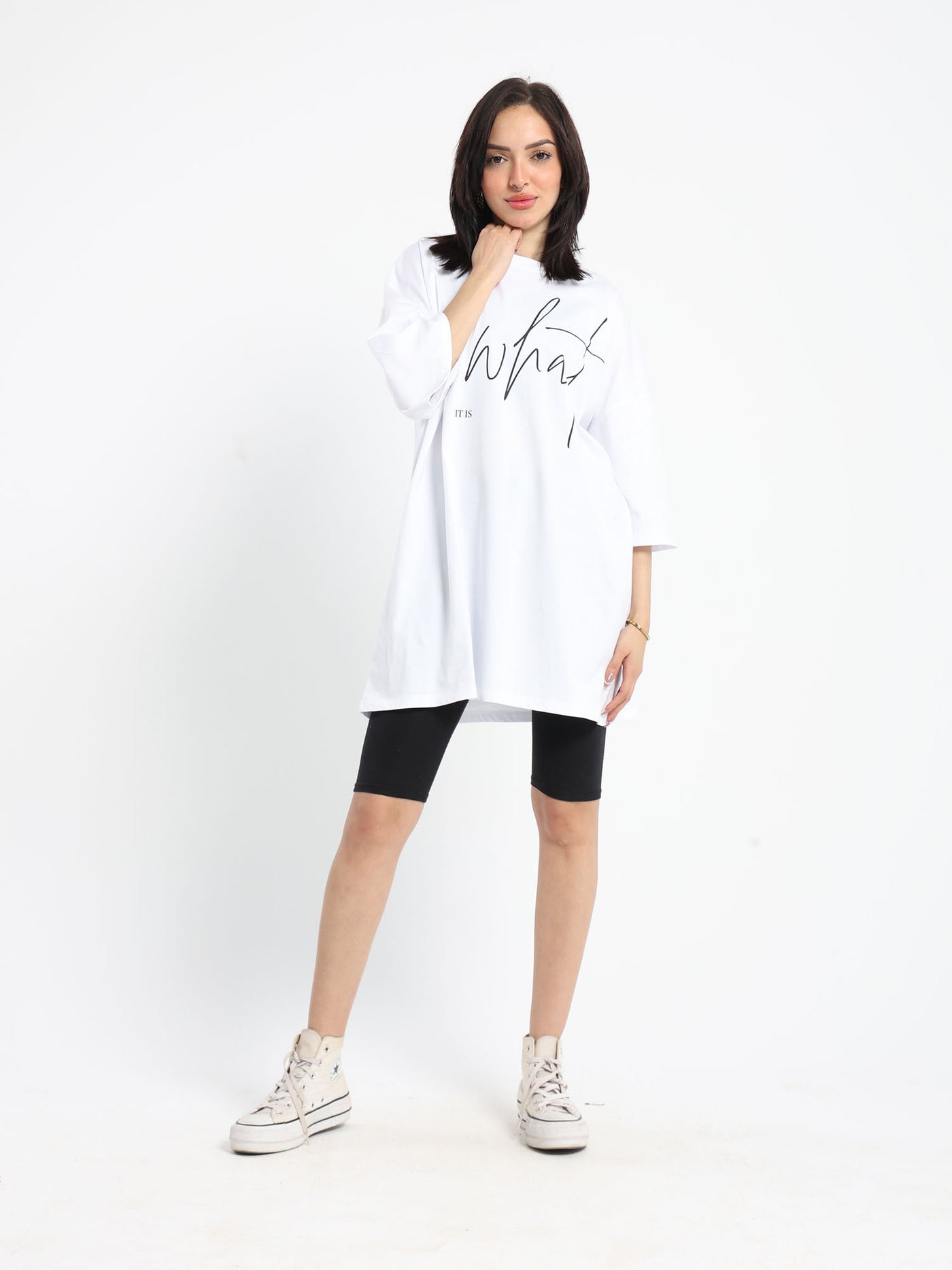 Oversized T-Shirt - Front Text Print