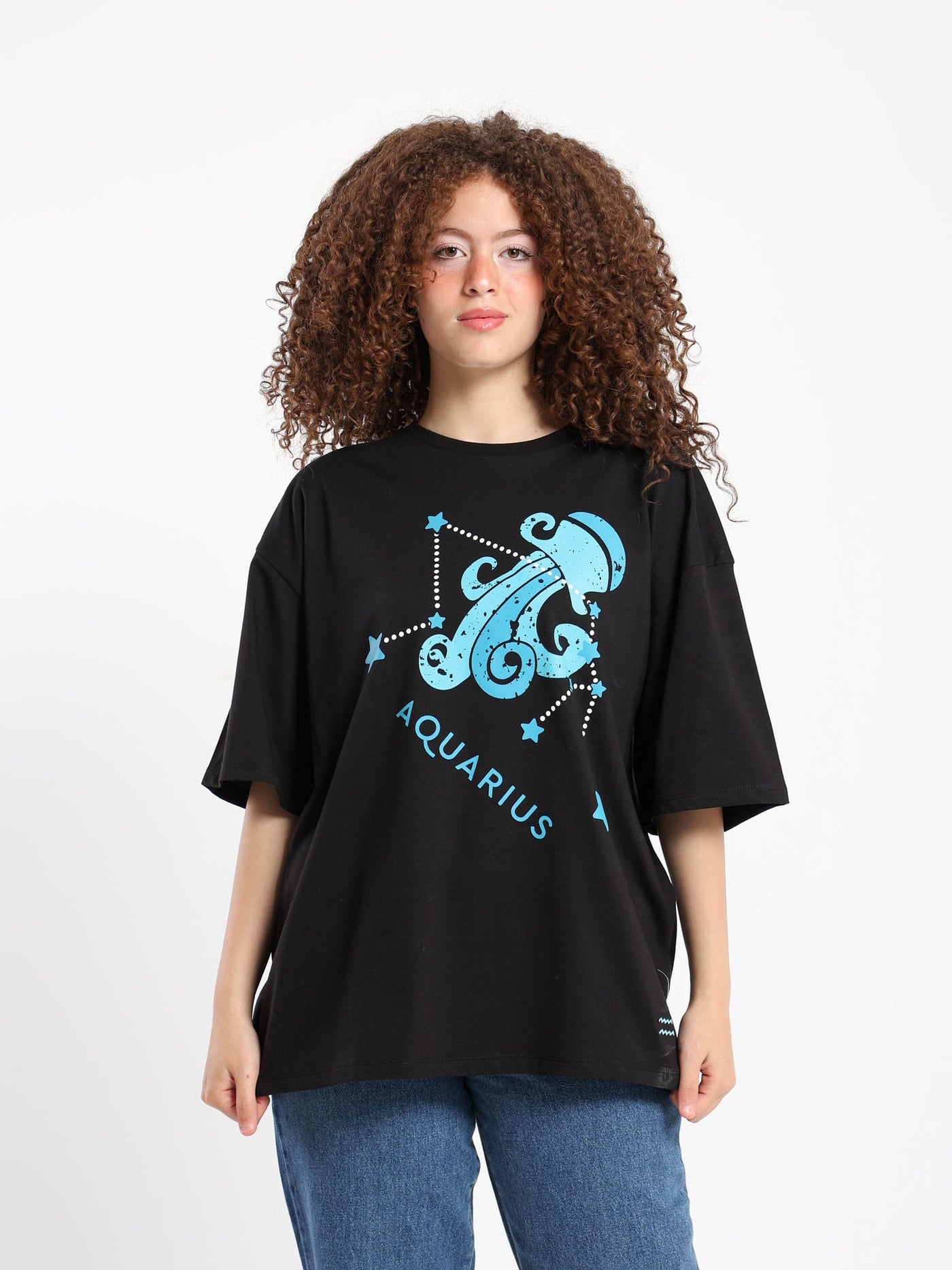 T-Shirt - "Aquarius" Print - Short Sleeves